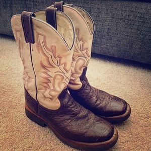 Boulet Men's Bone Stockman Cowboy Boots